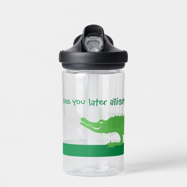 Botella De Agua Hasta Luego Caimán Verde  (Delante)