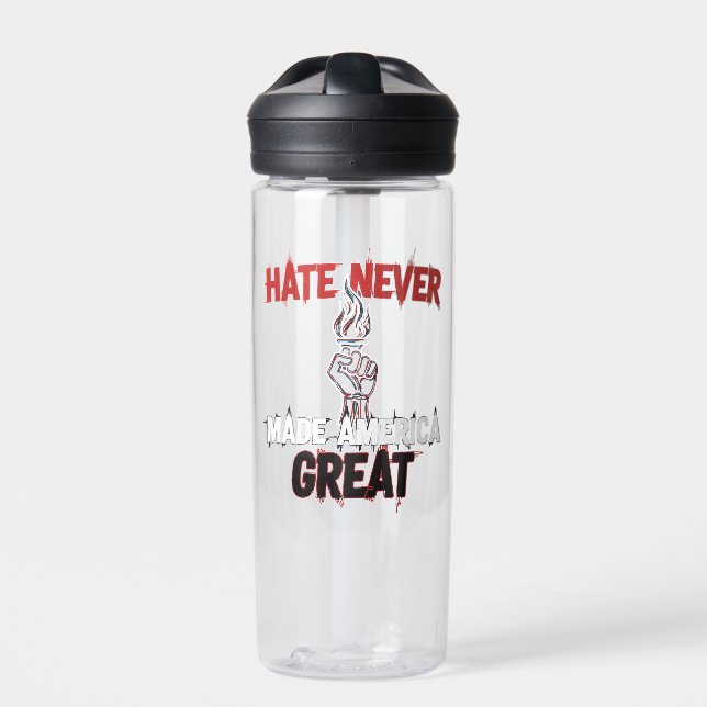 Botella De Agua Hate Never Made America Great Patriotic Protest  (Delante)