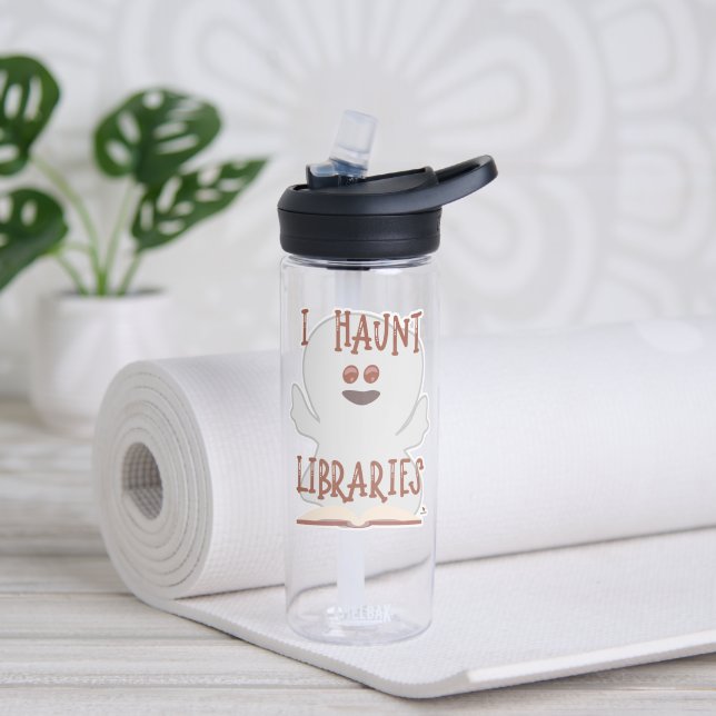 Botella De Agua Haunt Libraries Fun Bookish Ghost Personalizado (Yoga)