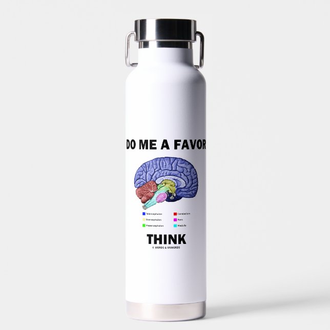 Botella De Agua Hazme Un Favor Pensar Humor De Anatomía Cerebral (Delantero)