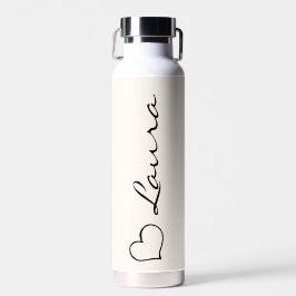 Botella De Agua Heart Your Name Script Custom Gift Water Bottle