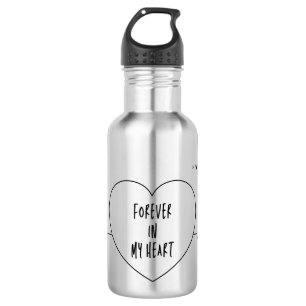 Botella De Agua Heartbeat Line Art - Estás en mi corazón para siem