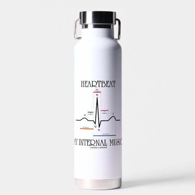 Botella De Agua Heartbeat Mi electrocardiograma musical interno EK (Delantero)