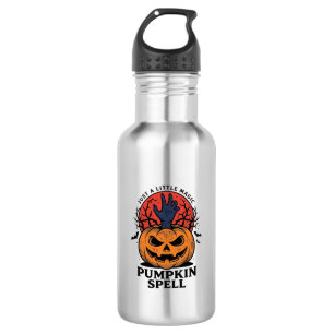 Botella De Agua Hechizo de calabaza vintage Halloween Bruja Arte d