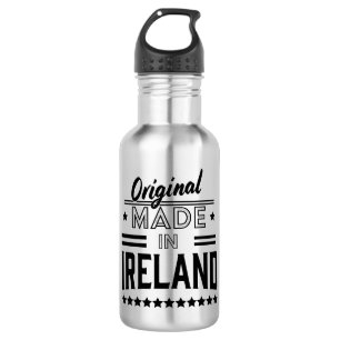 Botella De Agua hecho en Irlanda hermoso logo retro.