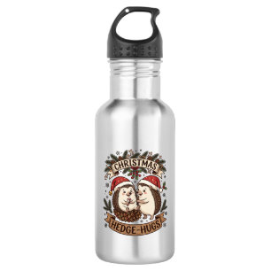 Botella De Agua Hedge de Navidad Abraza Erizo Gorros de Santa Copo