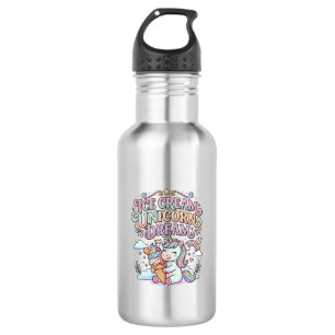 Botella De Agua Helado de Unicornio Sueño de Unicornio Tipografía 