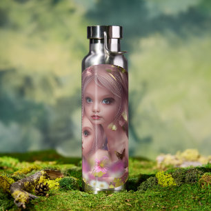 Botella De Agua Hermanas de hadas entre las flores del bosque