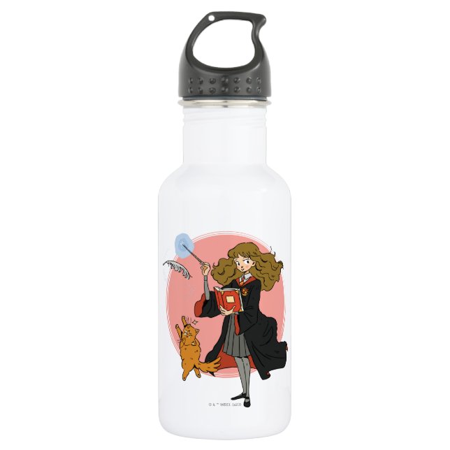Botella De Agua Hermione y Crookshanks Wingardium Leviosa (Anverso)