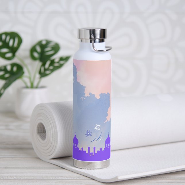 Botella De Agua Hermosa acuarela Floral Mezquita regalo islámico (Yoga)