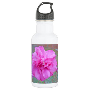 Botella De Agua Hermosa rosa fucsia floreciendo
