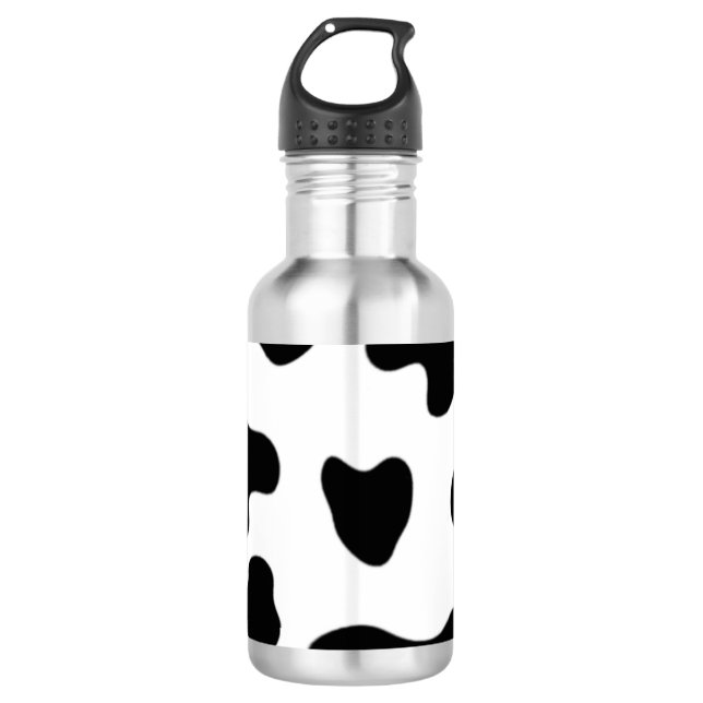 Botella De Agua Hermosa Vaca Negra y Blanca (Anverso)
