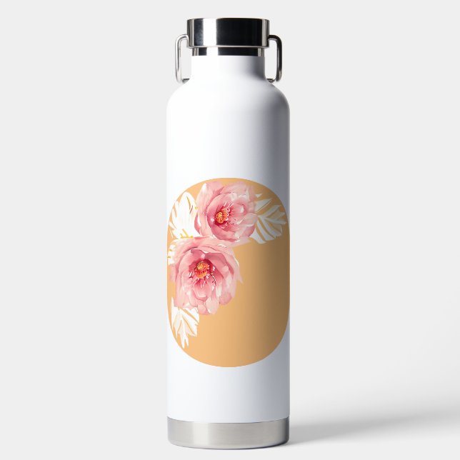 Botella De Agua Hermosa yegua y flor blanca (Delantero)