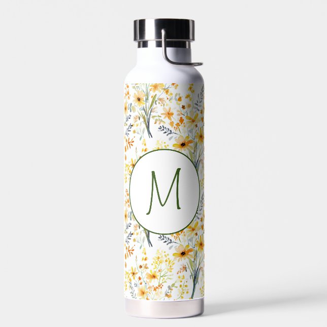 Botella De Agua Hermosas flores silvestres amarillas de primavera  (Izquierdo)