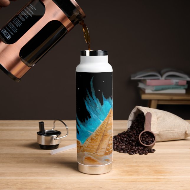 Botella De Agua Hermosas Pirámides Egipcias (Café)