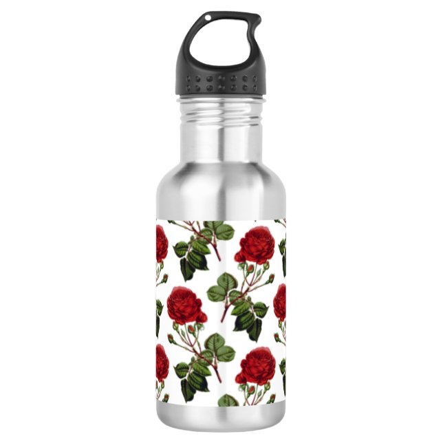 Botella De Agua Hermosas rosas rojas (Anverso)