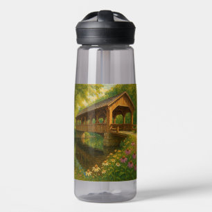Botella De Agua Hermoso arte de puente cubierto de verano