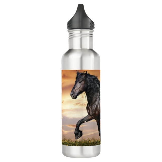 Botella De Agua Hermoso caballo negro (Izquierda)