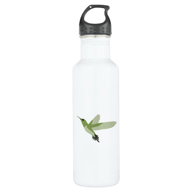 Botella De Agua Hermoso Colibrí Verde (Anverso)