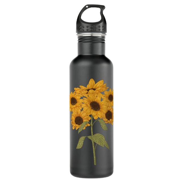 Botella De Agua Hermoso diseño de girasol para mujeres amantes del (Anverso)
