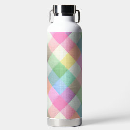 BOTELLA DE AGUA HERMOSO PATRON DE CUADROS DE PASCUA PASTEL