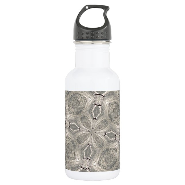 Botella De Agua Hermoso patrón de kalidoscopio marrón (Anverso)