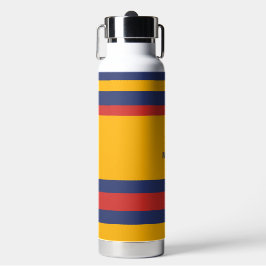 Botella De Agua Hero Stripes Horizontal Lines Yellow Blue Red