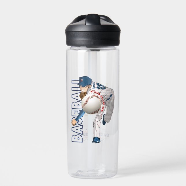 Botella De Agua Héroe de béisbol con brazo de un millón de dólares (Delante)