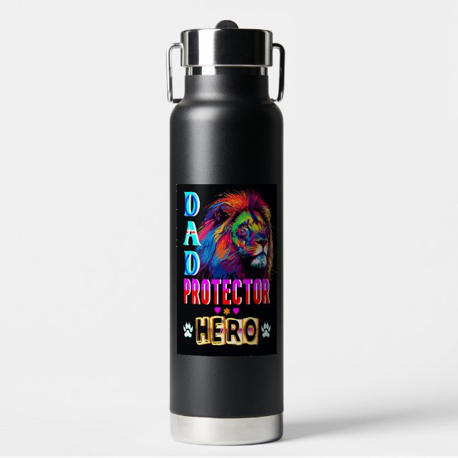 Botella De Agua Héroe del protector de papá (Frente)