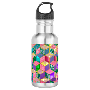 Botella De Agua Hexágono divertido multimixto en forma de diamante