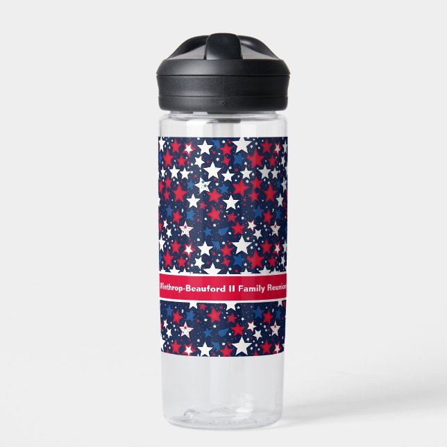 Botella De Agua Hidratación Star-Spangled: Rojo Personalizado, Bla (Delante)