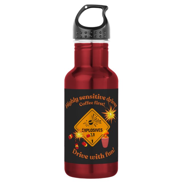 Botella De Agua Highly Sensitive Driver: Coffee First!  (Anverso)