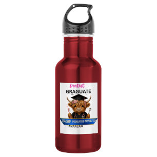 Botella De Agua Higienista Dental Personalizada de Vaca de las Tie
