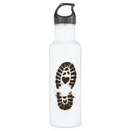 Botella De Agua Hiking Boot Mud Print Premium
