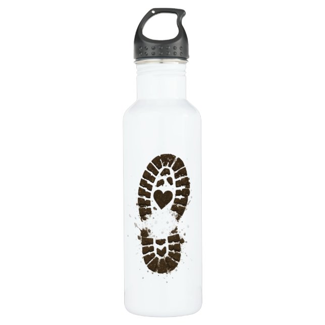 Botella De Agua Hiking Boot Mud Print Premium (Anverso)
