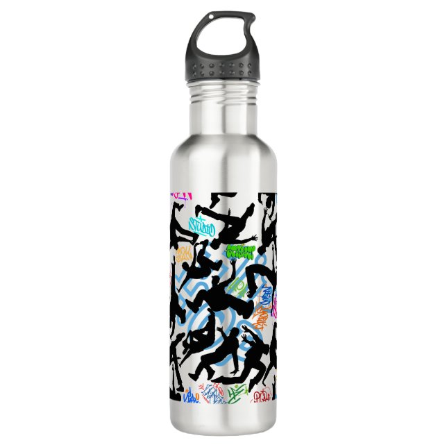 Botella De Agua HipHop 50 Patrón de baile (Anverso)