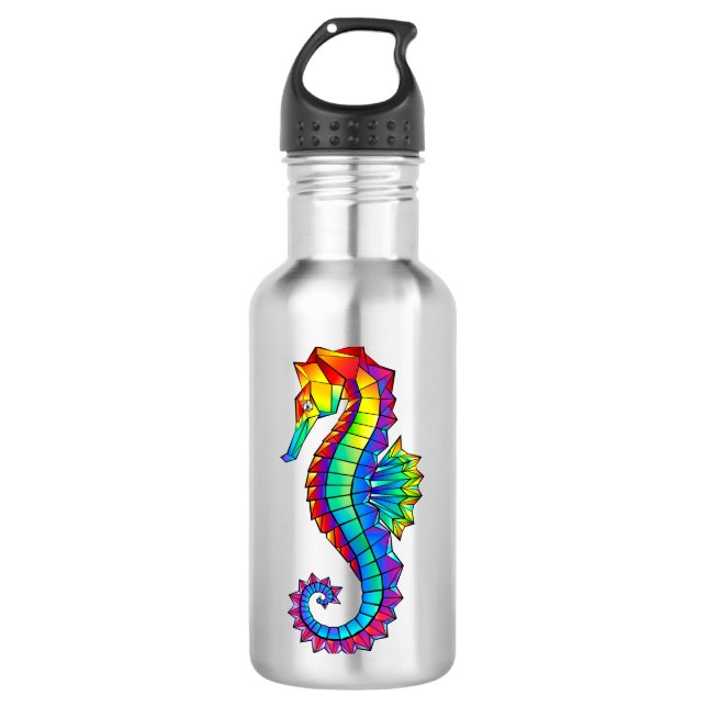 Botella De Agua Hipoahoría marino poligonal arcoiris (Anverso)