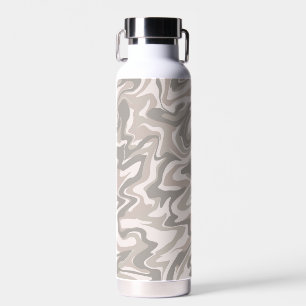 Botella De Agua Hippie 70 Gray Marble Liquid Swirl Boho Patrón