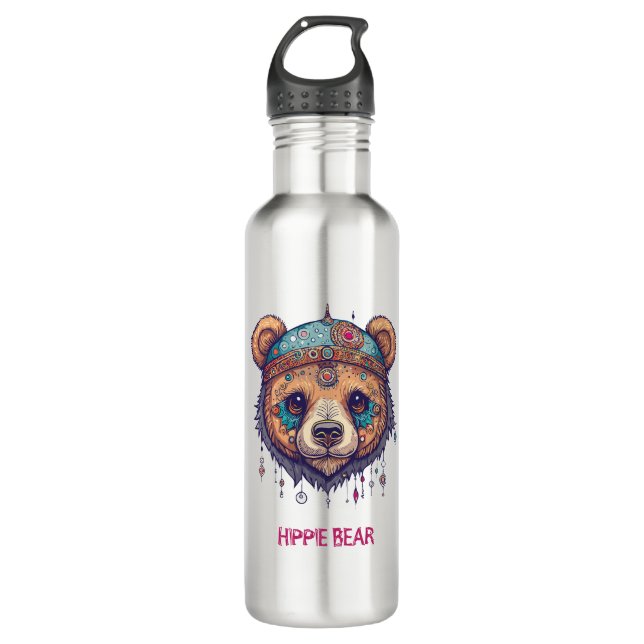 Botella De Agua Hippie Bear I (Anverso)