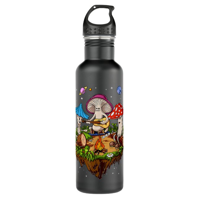 Botella De Agua Hippie hongos camping hongos forestales psicodélic (Anverso)
