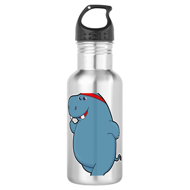 Botella De Agua Hippo en carrera con la cabeza (Anverso)