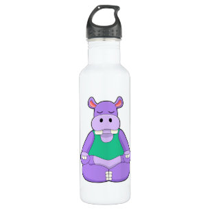 Botella De Agua Hippo en el yoga sentado