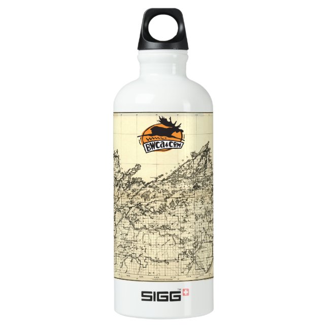 Botella de agua histórica del mapa de BWCA (Anverso)