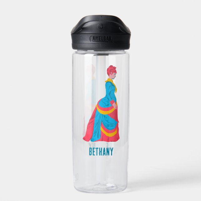 Botella De Agua Histórica mujer de arte pop en Personalizado de ro (Atrás)