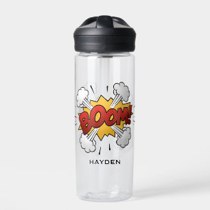 Botella De Agua Historieta Arte Boom Burbuja Personalizada