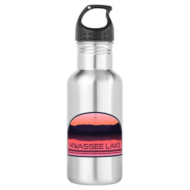 Botella De Agua Hiwassee Lake North Carolina Red Sunrise (Anverso)