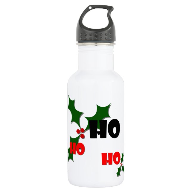 Botella de agua Ho Ho Ho Ho Ho Mistletoe (Anverso)