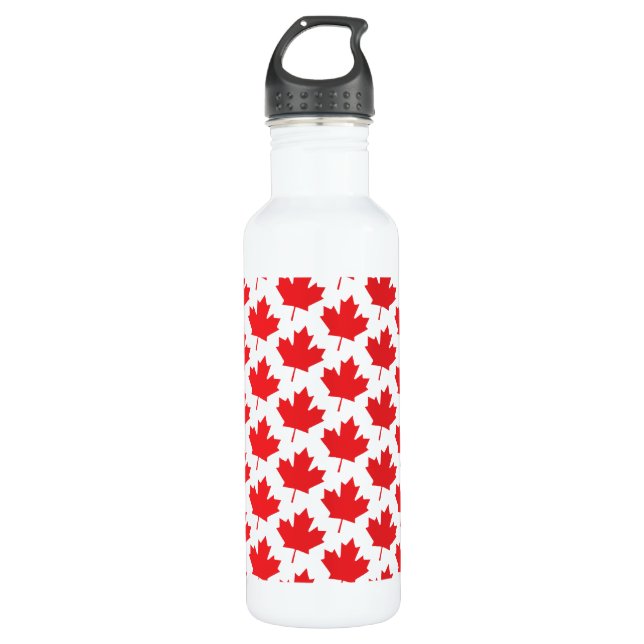 Botella De Agua Hoja de arce canadiense grande de la bandera del (Anverso)