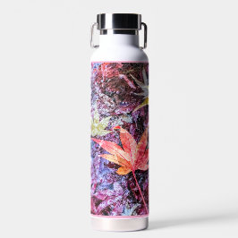 Botella De Agua Hojas caídas coloridas modernas abstractas
