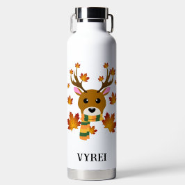 Botella De Agua Hojas de arce de ciervo de otoño